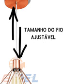 Pendente duplo decorativo de teto Diamante luminárias rose gold