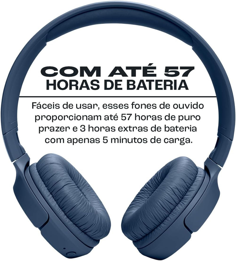 JBL, Fone de Ouvido Sem Fio, Tune 520BT, Bluetooth - Azul