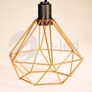 Conjunto Lustre Pendente Diamante Triplo Aramado E27 Cobre