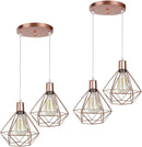 Pendente duplo decorativo de teto Diamante luminárias rose gold