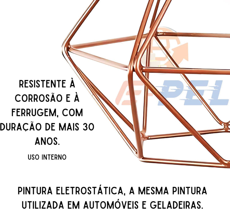 Pendente duplo decorativo de teto Diamante luminárias rose gold
