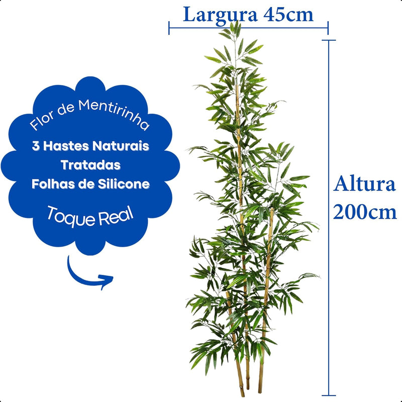 Planta Bambu Artificial 2 Metros Sem Vaso Decoração para Sala