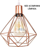 Pendente duplo decorativo de teto Diamante luminárias rose gold