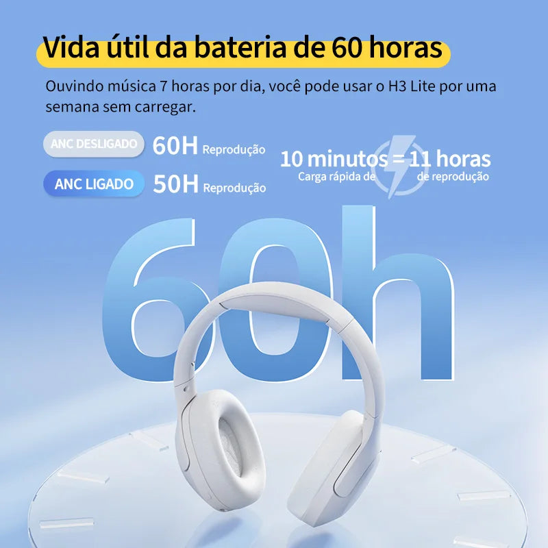 Fone Bluetooth 5.3 QCY H3 60Horas de duração