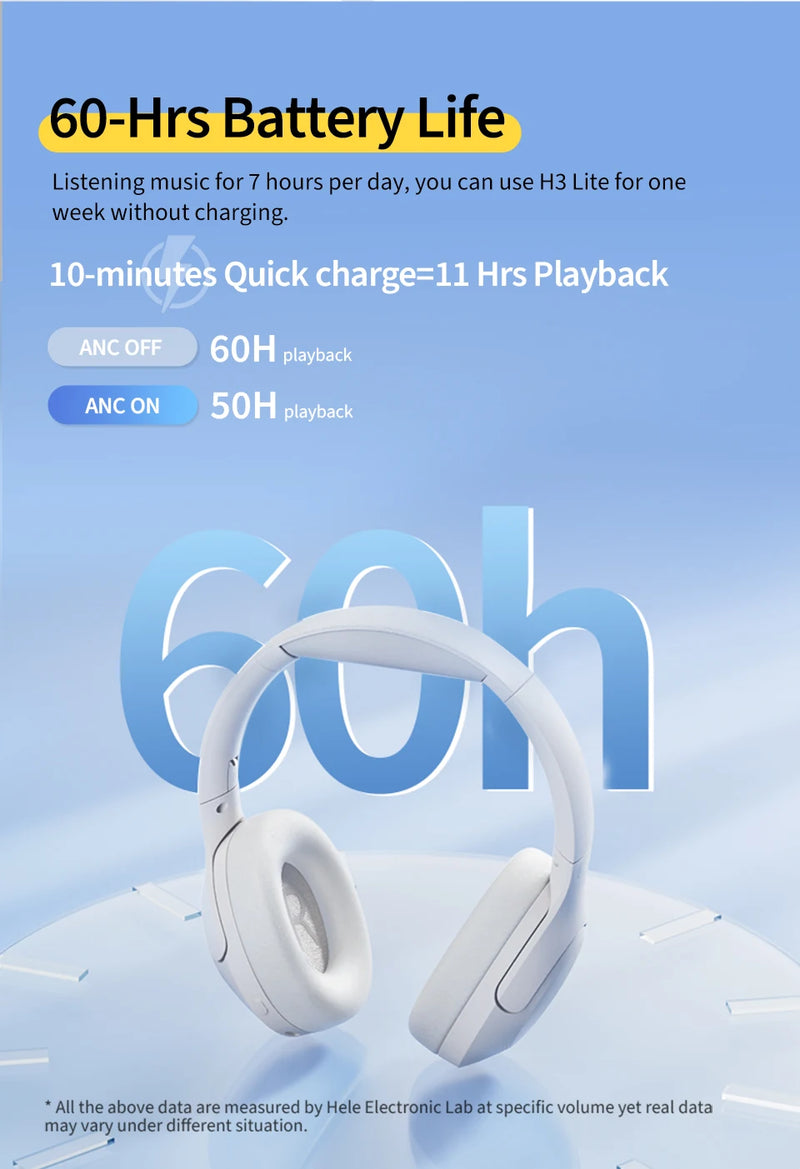 Fone Bluetooth 5.3 QCY H3 60Horas de duração